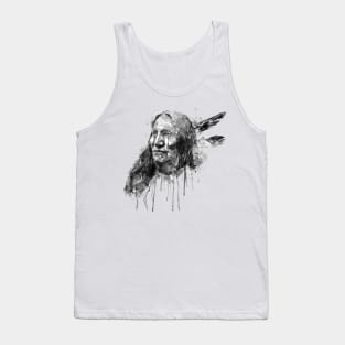 Native American Portrait Black and White Tank Top